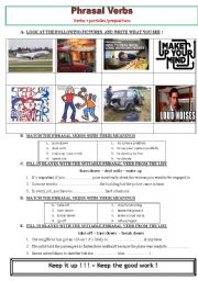 English Worksheet: Phrasal verbs 