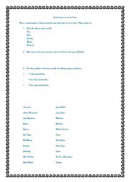 English worksheet: Questionnaire on mujsical taste