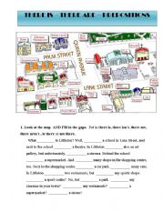 English Worksheet: THERE IS/ARE AND PREPOSITIONS