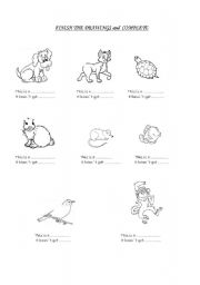 English worksheet: Finish the drawing and complete