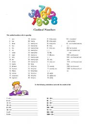 English Worksheet: Numbers