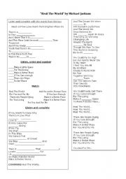 English worksheet: Heal the world-Michael Jackson