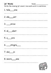 English Worksheet: ph and wh belnds worksheets