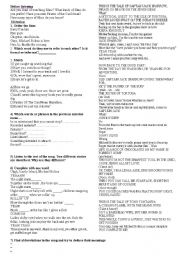 English worksheet: Explotation of a song- jack sparrow