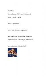 English Worksheet: Shark Tales worksheet