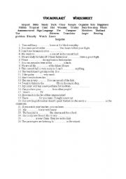 English worksheet: Vocabulary Worksheet