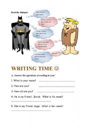 English worksheet: read and answer the questions