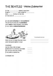 English worksheet: Yellow submarine