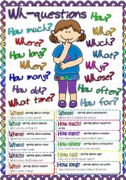 English Worksheet: Wh- questions - POSTER