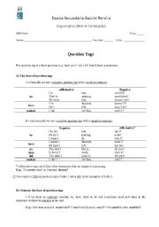 English Worksheet: Question tags