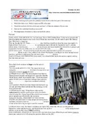 English Worksheet: CNN student News 10th Oct 2011