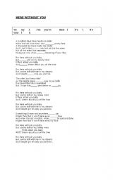 English Worksheet: song