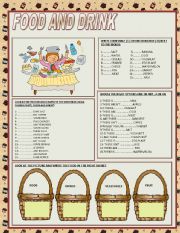 English Worksheet: FOOD AND DRINK