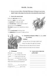 English Worksheet: First date - blink 182