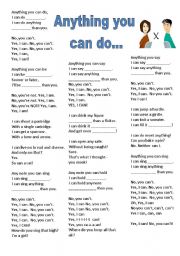 English Worksheet: Any thing you can do I can do better - Comparatives - Song