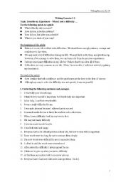 English worksheet: Writing: When I met a difficulty