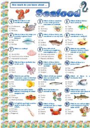 English Worksheet: Seafood-Quiz