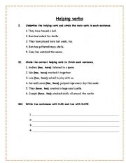 English worksheet: Helping Verbs