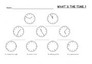 English Worksheet: hours!!