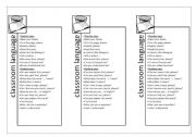 classroom language bookmarks 2