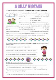 English Worksheet: PAST SIMPLE AND CONTINUOUS - KEY INCLUDED