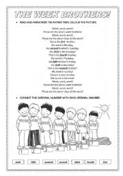 English Worksheet: THE WEEK BROTHERS!