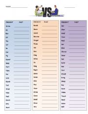 English Worksheet: IRREGULAR VERBS IN THE PAST