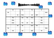 English worksheet: Numbers sudoku