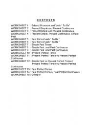 English Worksheet: 15 worksheets for all tenses