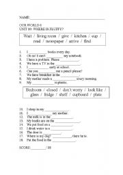 English worksheet: vocabulary