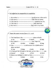 English Worksheet: comparative ans superlative