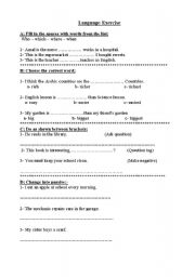 English worksheet: function