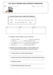 English worksheet: simple present 