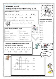 English Worksheet: Numbers 0-100