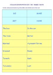 Collocations with do, make, have and get