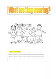 English Worksheet: What are they wearing?