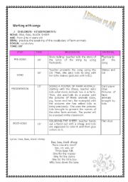 English Worksheet: baa, baa black sheep song