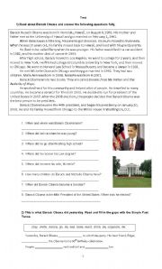 English Worksheet: Obamas life
