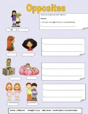 English Worksheet: Opposites / adjectives