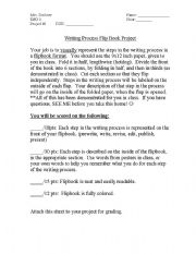English Worksheet: Writing Process Flip Book project 8th grade
