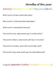 English Worksheet: Months of the year