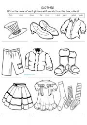 English Worksheet: clothes vocabulary 