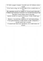 English worksheet: Cross translation for the second conditional 
