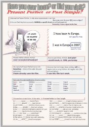 English Worksheet:   Have you ever been? Did you visit?