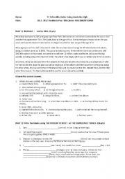 English Worksheet: placement exam for A1 learners 