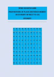 English Worksheet: Practice about prepositions of the place