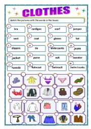 English Worksheet: clothes