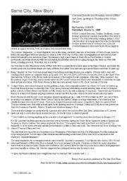 English Worksheet: A newspaper article about West Side Story