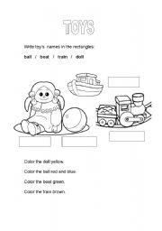 English Worksheet: Toys