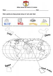 English Worksheet: Arthur around the world 